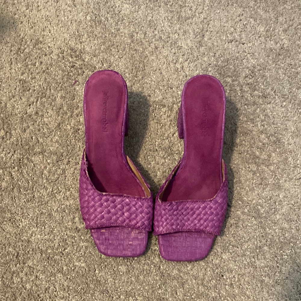 Jeffrey Campbell Melange Woven Slide Sandal, Lilac Purple, Size 7